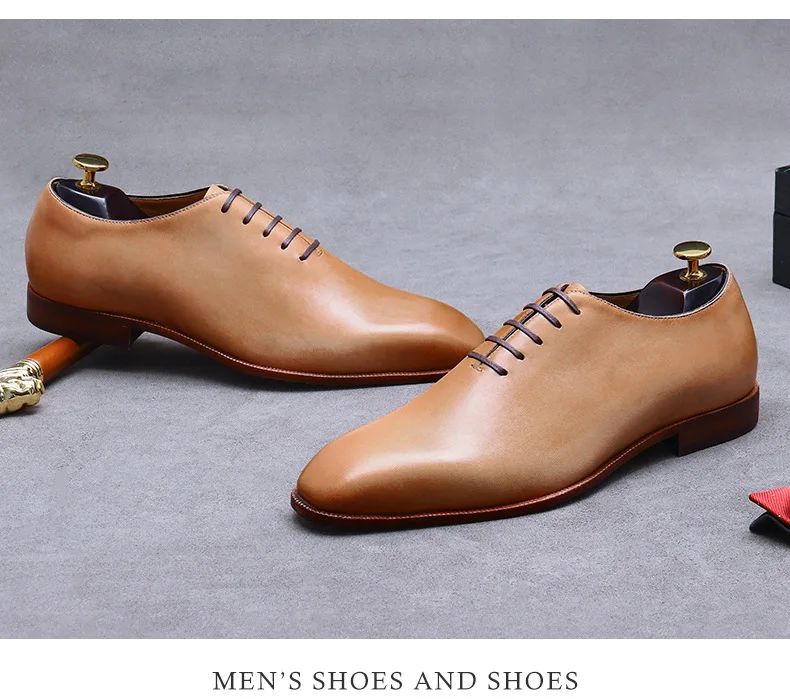 High Quality Handmade Man Genuine Cow Leather Suit Shoes Footwear Wedding  Formal Italian Summer Men Dress Shoes & Oxford