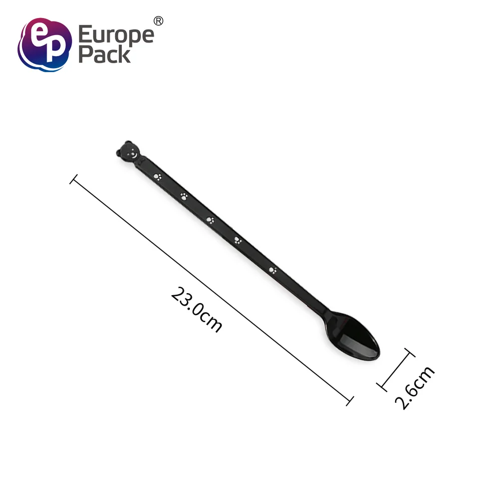 230mm Long Handle Soda Disposable Hard Plastic Spoon For Ice Cream Desserts Coffee