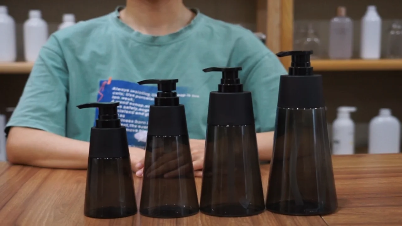 Pcr Shower Gel Packaging Black Lotion Pump Luxury 250ml 350ml 500ml