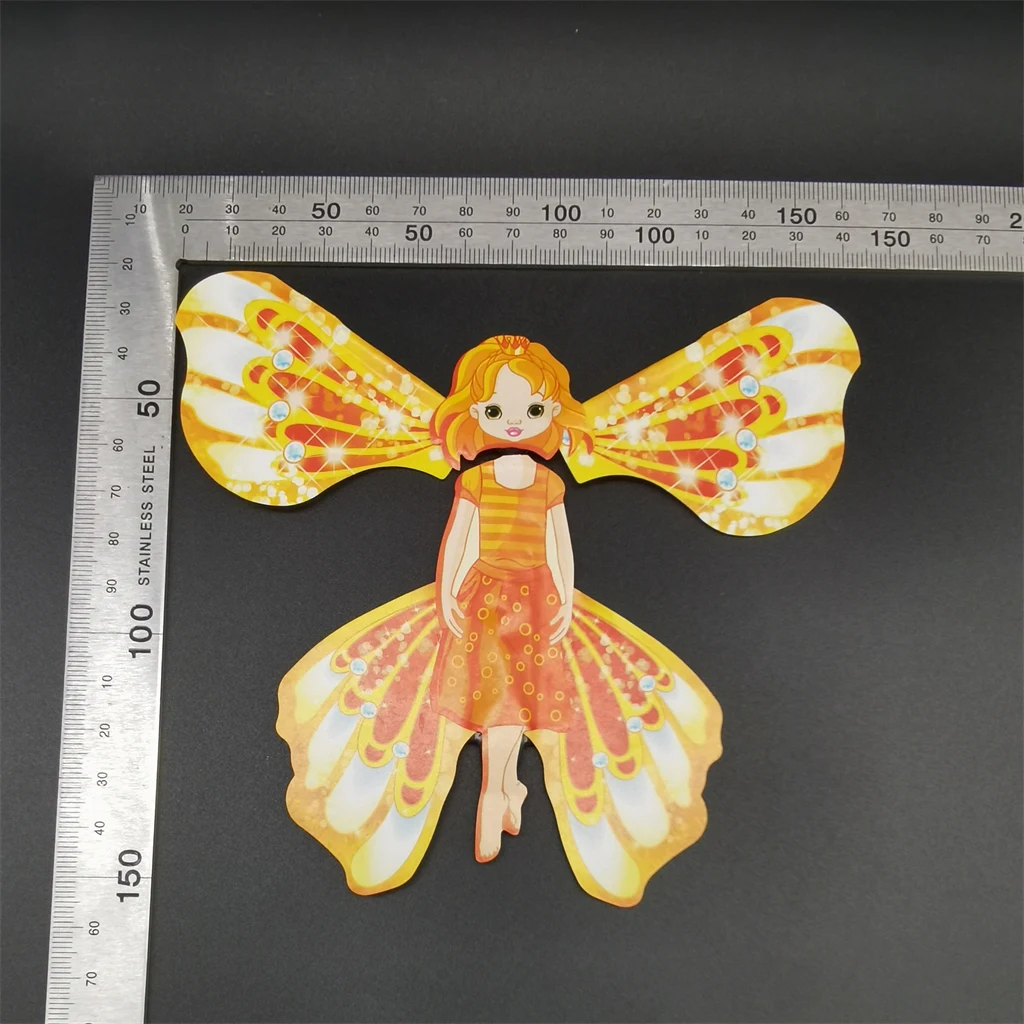 Rubber band magic paper wind up flying fairy toys