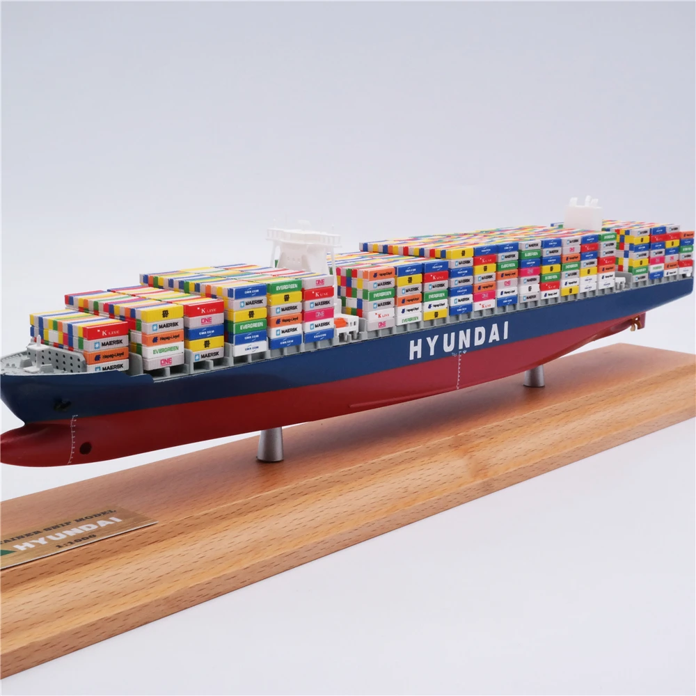 【A】35cm HYUNDAI HMM container ship model customized shipping scale model O.A.S ship model