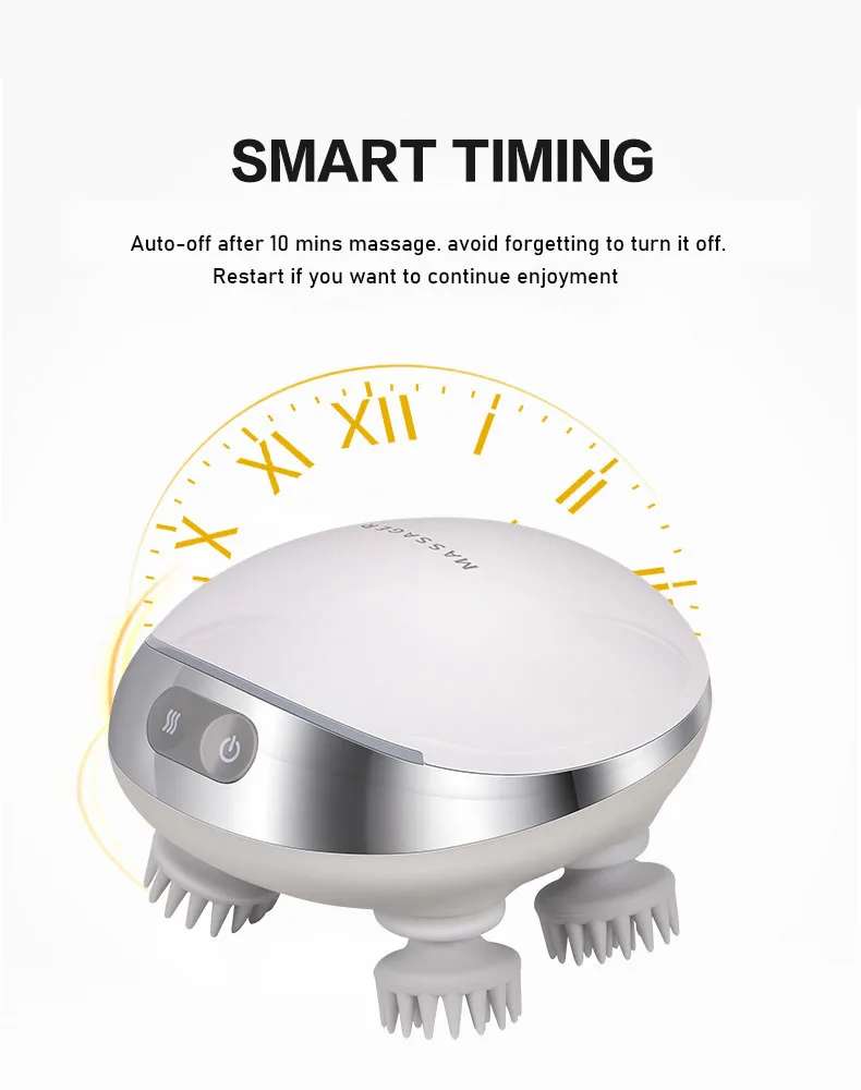 New Design Waterproof Head Scalp Massager Portable Wireless Electric Silicone Massage Tools Pet Head Massage Device