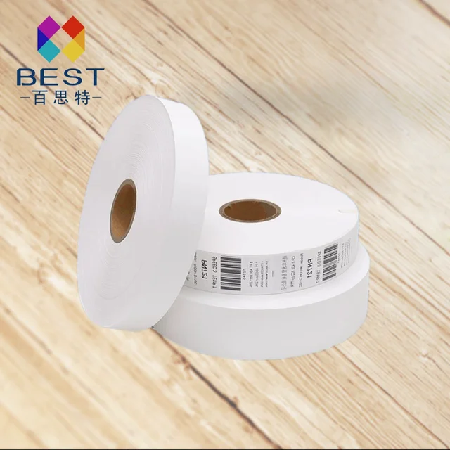 Blank Withe Nylon Taffeta Label Roll 200 Meters Care Label Material