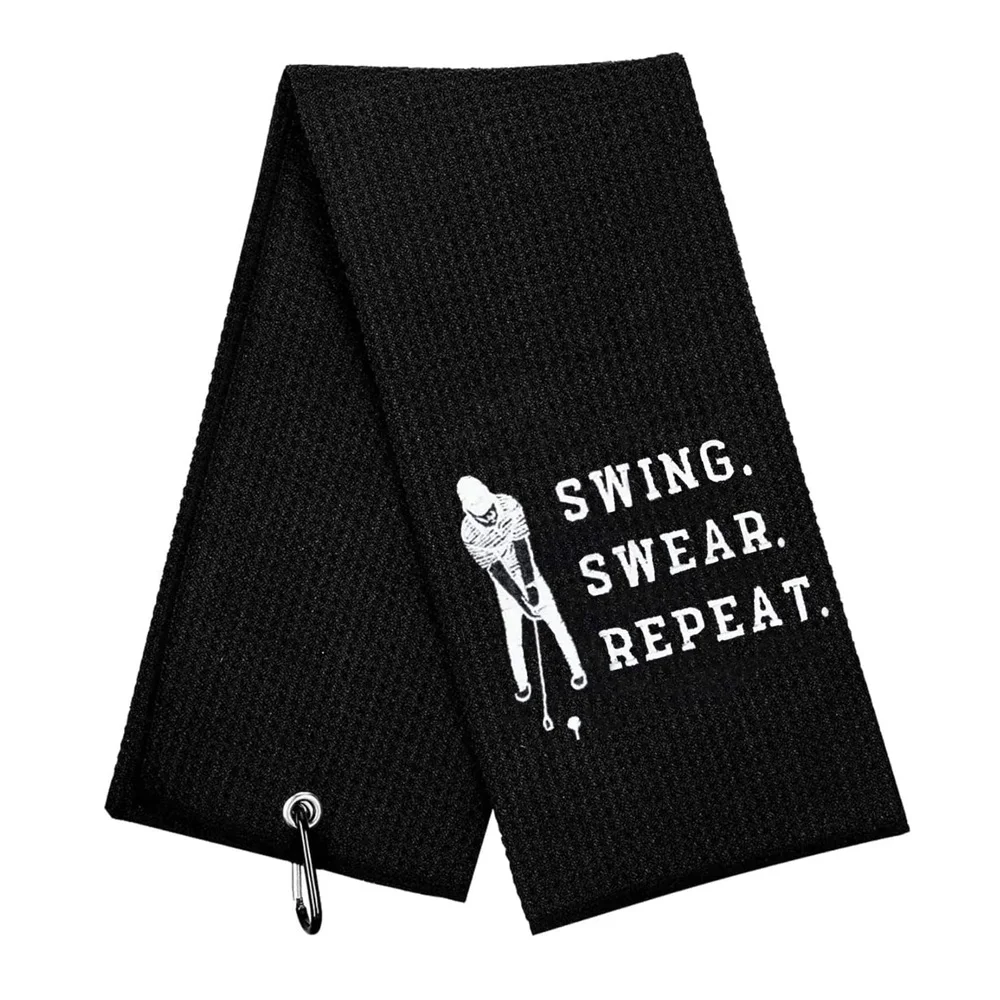Tilpassbar Logo Golf Tørkle Mikrofiber Waffle Mønster med Vevsteknikk Med Spennlås og Hake