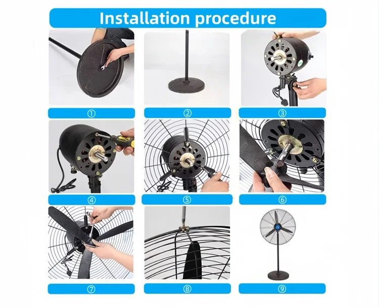 Industrial Cooling Stand Fan, 26inch, 220V, 160 - detail 20