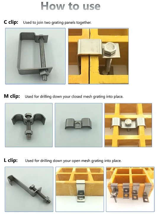 Stainless Steel Clips For Frp Gratings/ Fiberglass Molded Grating Buy