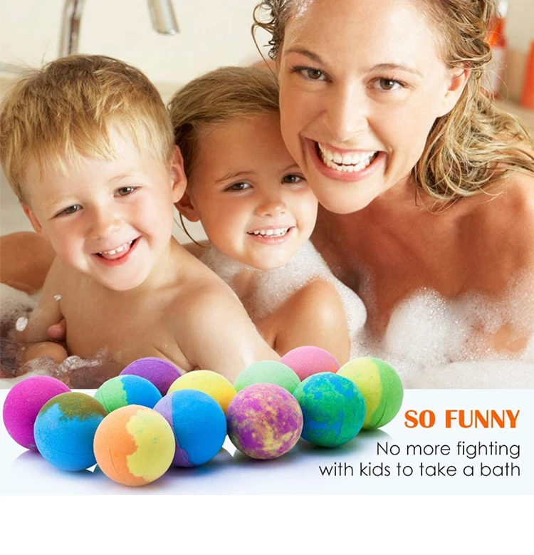 OEM Natural organic bathbombs vegan bubble colorful fizzy custom bath fizzies bombs gift set spa bath fizzer ball