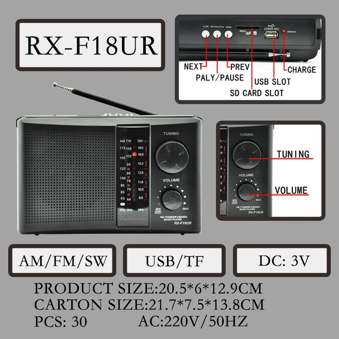FM/AM/SW 3 Brand Radio HOT Sell Product ELETREE Radio ICF-10