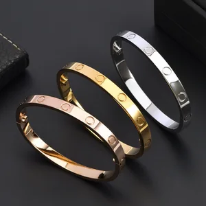 Elegant 18K Gold Plated Stainless Steel Screwdriver Bangles Unisex Trendy Rustproof Waterproof Jewelry