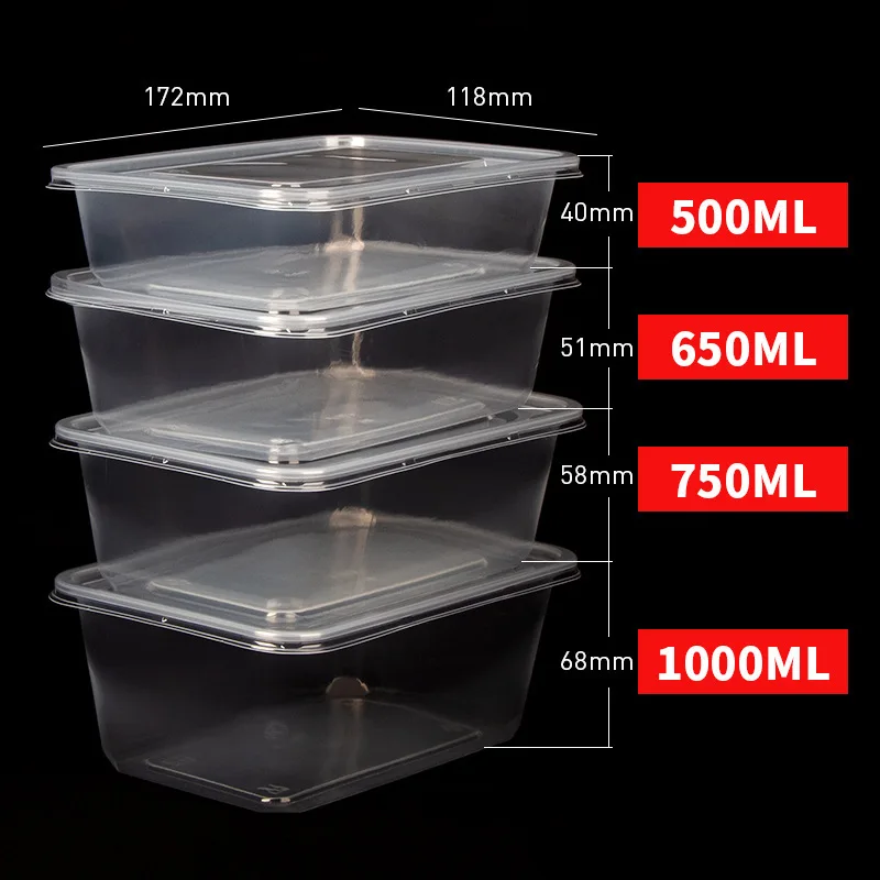 Plastic PP Hinged Lid Containers Black Rectangular Plastic Lunch Boxes Meal  Prep Disposable Plastic Takeout Food Containers Manufacturers, Suppliers  and Factory - Wholesale Products - Huizhou Yangrui Printing & Packaging  Co.,Ltd.