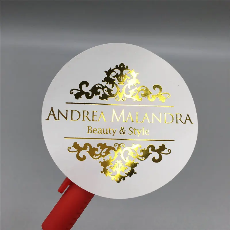 Self Adhesive Custom Printing Clear Gold Foil Stickers Transparent Vinyl Logo Packaging Label