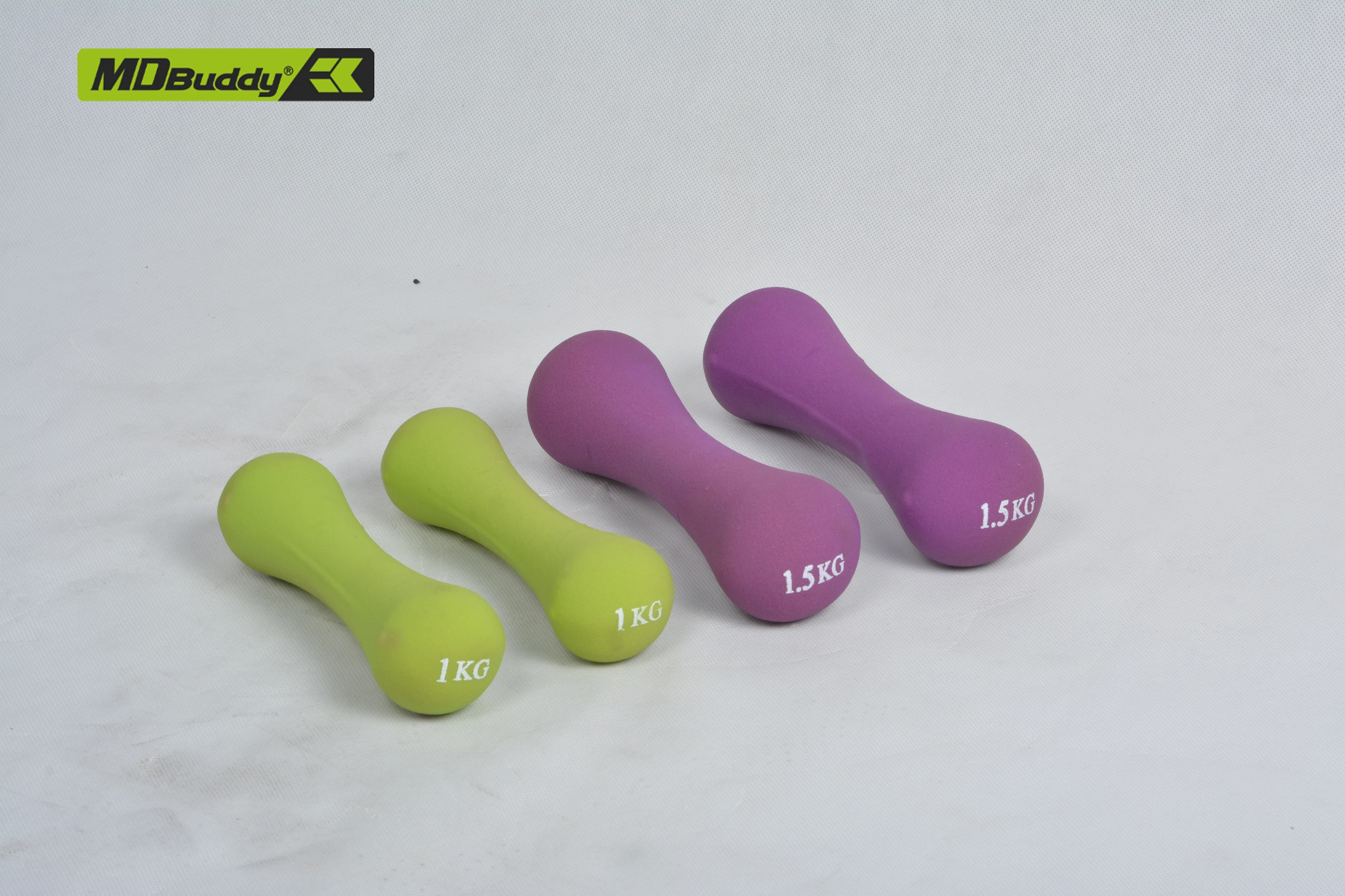 MDBuddy Set of 3 Pairs of Neoprene Dumbbell Set with Stand