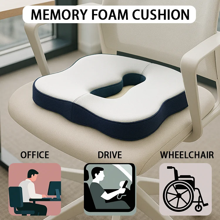 Ergonomic Office Car Seat Cushion Comfortable Orthopedic Memory Foam Zero Gravity Chair for Relief Lumbar Pillows Seat Cushions