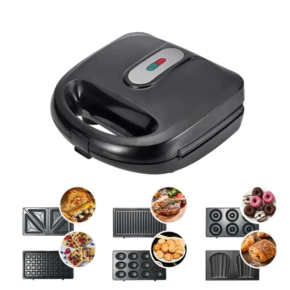 OSTBA 3 in 1 Sandwich Maker Panini Press Waffle Iron Set with 3