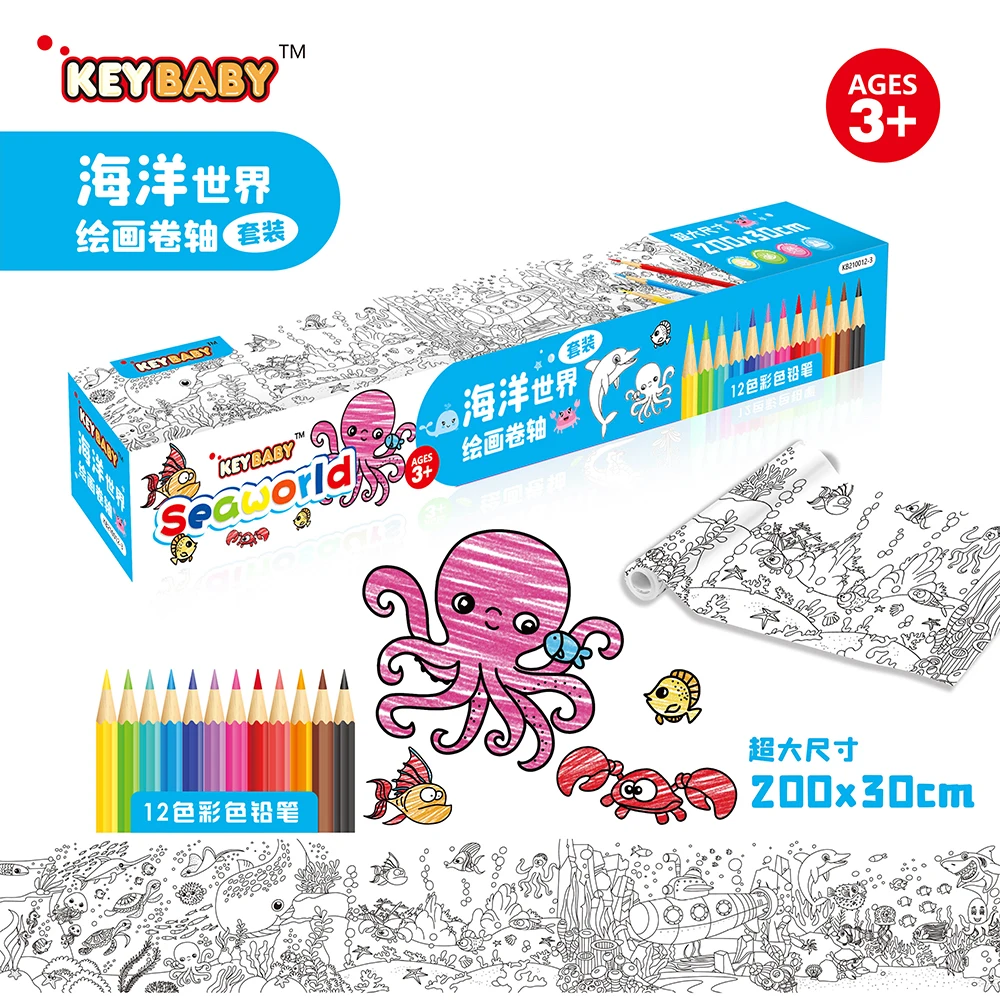 qollorette colouring set for children including roll, colored pencils  amusement park crayons and stickers