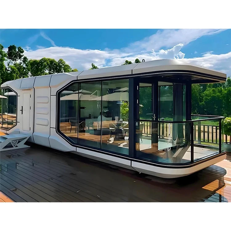 High Quality Prefab T40 Mobile Office Tiny Container Home Capsule House Prefab Trailer Houses For Outdoor