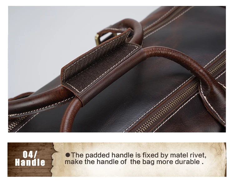 Oem Odm Genuine Leather Trolley Bag Wheeled Leather Traveling Luggage ...