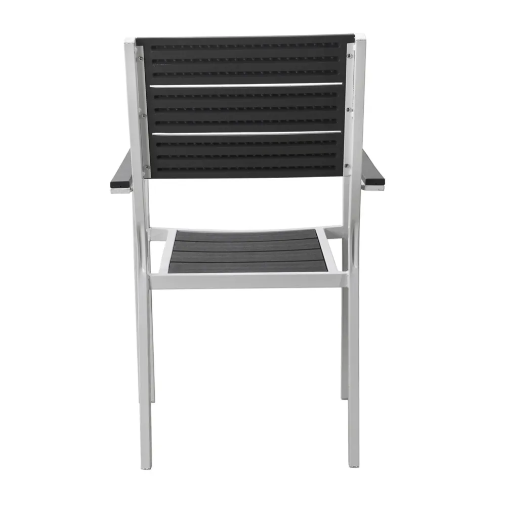 New Classic Portable HDPE Top With Metal Frame Outdoor Garden Living Room Plastic  Chair in Wooden Look