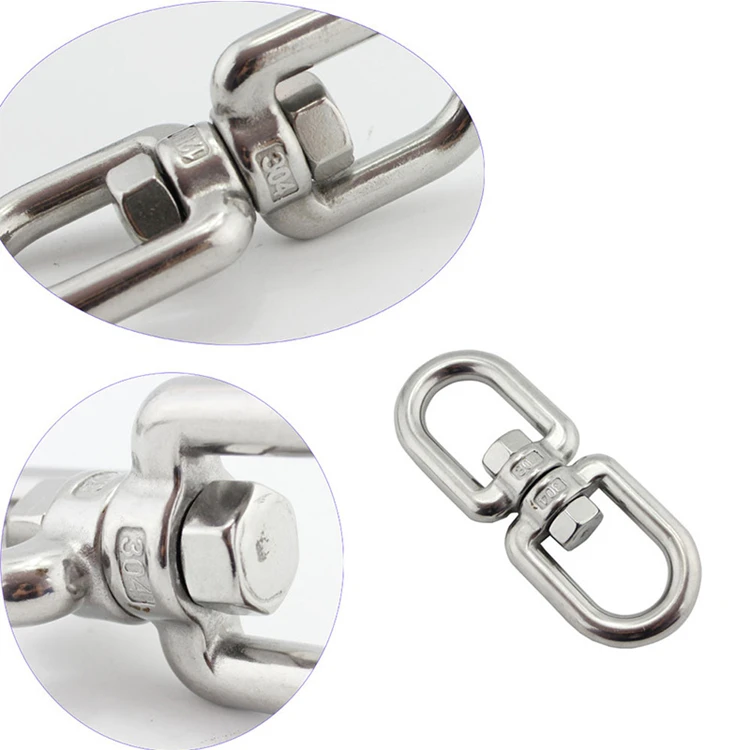 Crane Swivel Hook 304 Stainless Steel Swivel Lifting Clevis Chain