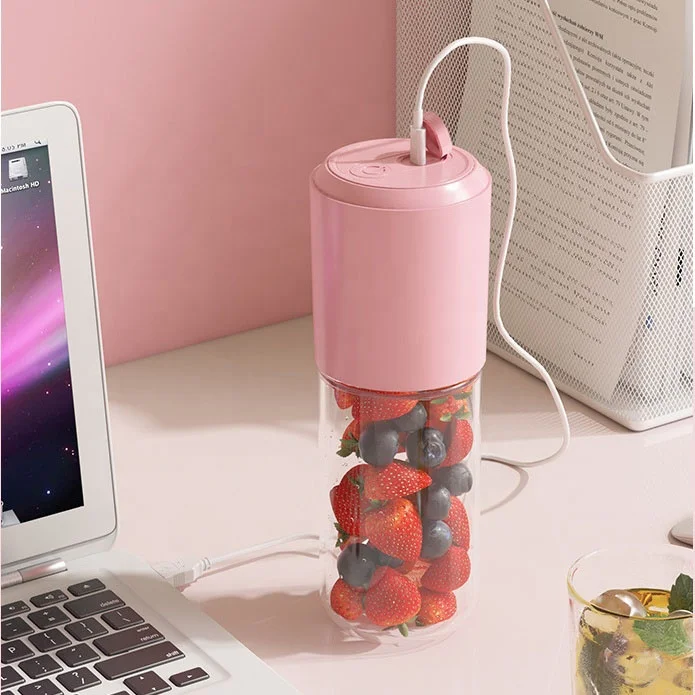 New USB Charging Smoothie Milkshake Juicer Portable Glass Body Juice Cup Students Home Multifunctional Juicing Glass 5