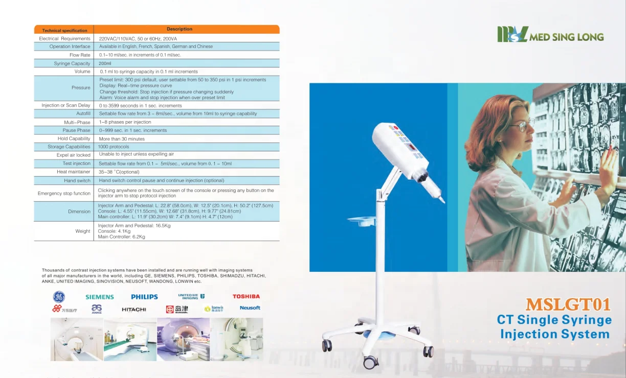 Dsa Injector MRI Injector Ct Injector CT Scan Single Syringe CT Injector Inyector De CT De Jeringa Unica