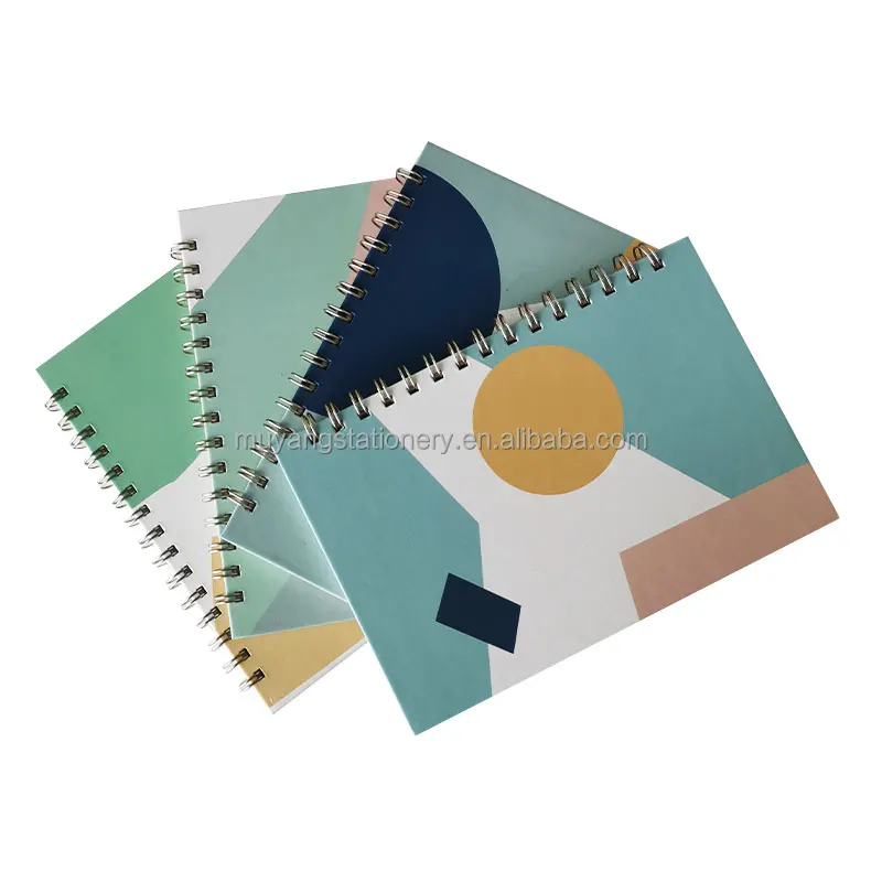 Multi Color 18 Month Hardbound Spiral Planner 2025 2026 Hard Cover Note Book for Students Custom A4 Plain Paper Spiral Notebook
