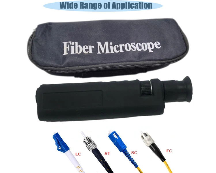 Optic Fiber Inspection Microscope Micro Scope Inspection Microscope 400X Magnifying Fiber Microscope for 1.25mm and 2.5mm