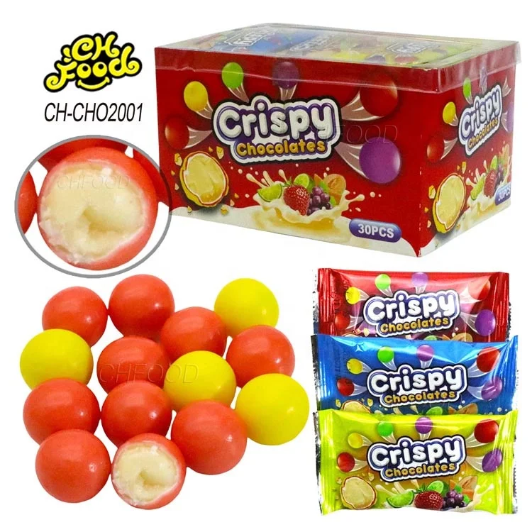 Custom Halal Crispy Chocolates Ball Candy Sweets Wholesale and OEM China Snack for Children