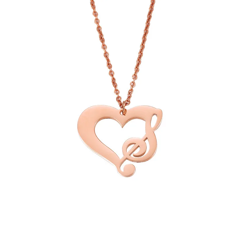 Music Heart Pendant Necklace