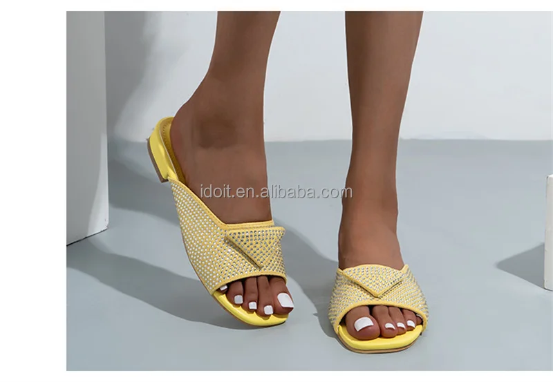 Idoit Summer New Fashion Lowheeled Women's Slippers For Home Designer
