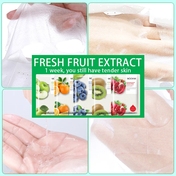 Customized Private Label Blueberry Repair Face Sheet Mask Korean Beauty Nourishing Collagen Crystal Fruit Facial Mask
