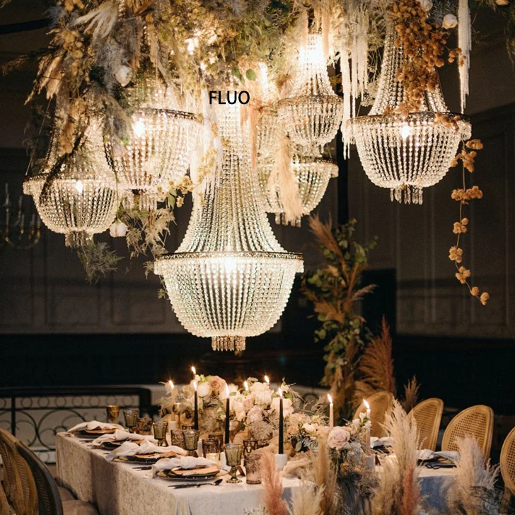 Modern Stand Wedding Lighting Waterproof Outdoor Crystal Wedding Chandeliers for Weddings Decor