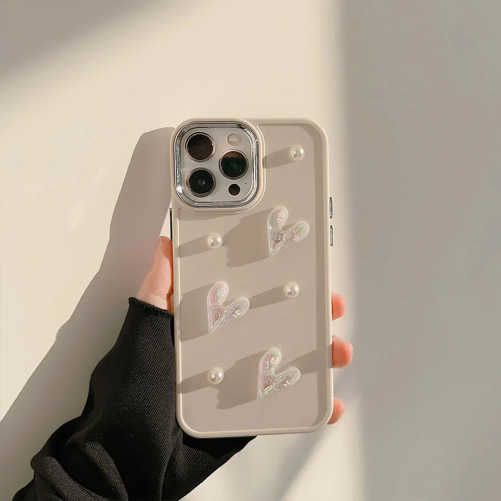 Pearl Phone Cases For Iphone X 7 8 10 11 12 13 14 15 Max Pro Plus Soft Love Heart Case Sjk177 Laudtec details