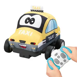 ITTL Children RC Cartoon City Car Remote Control Car Soft Plush Vehicle for Kids