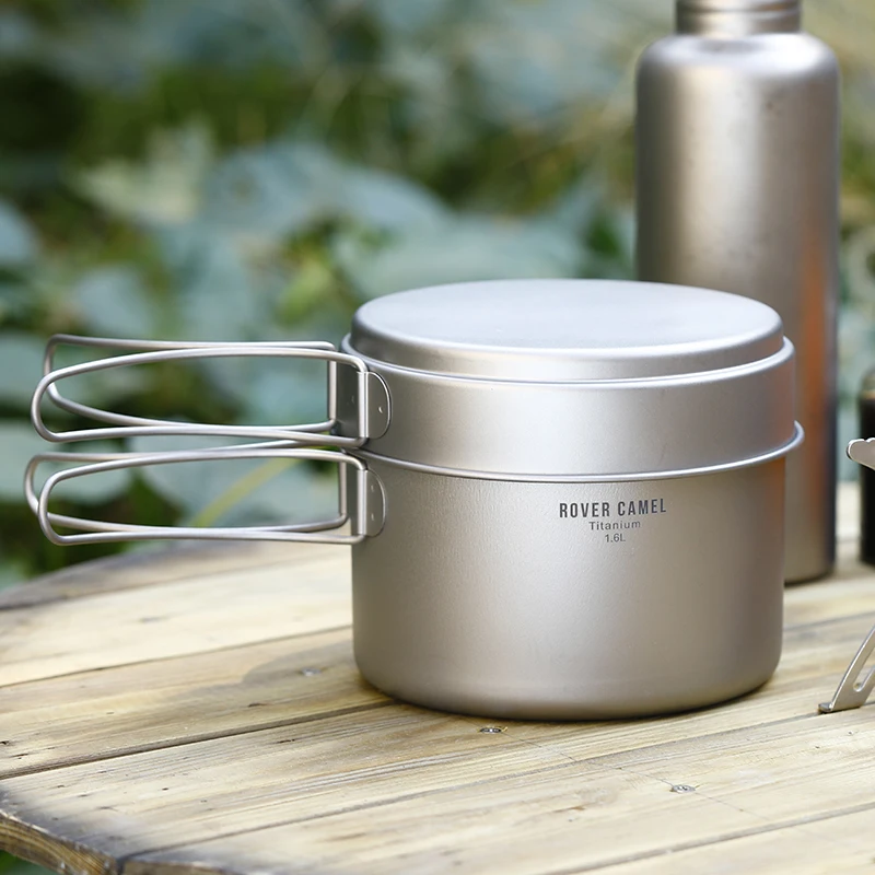 Titanium Camping Cookware Set - 1600ml/54.1 fl oz