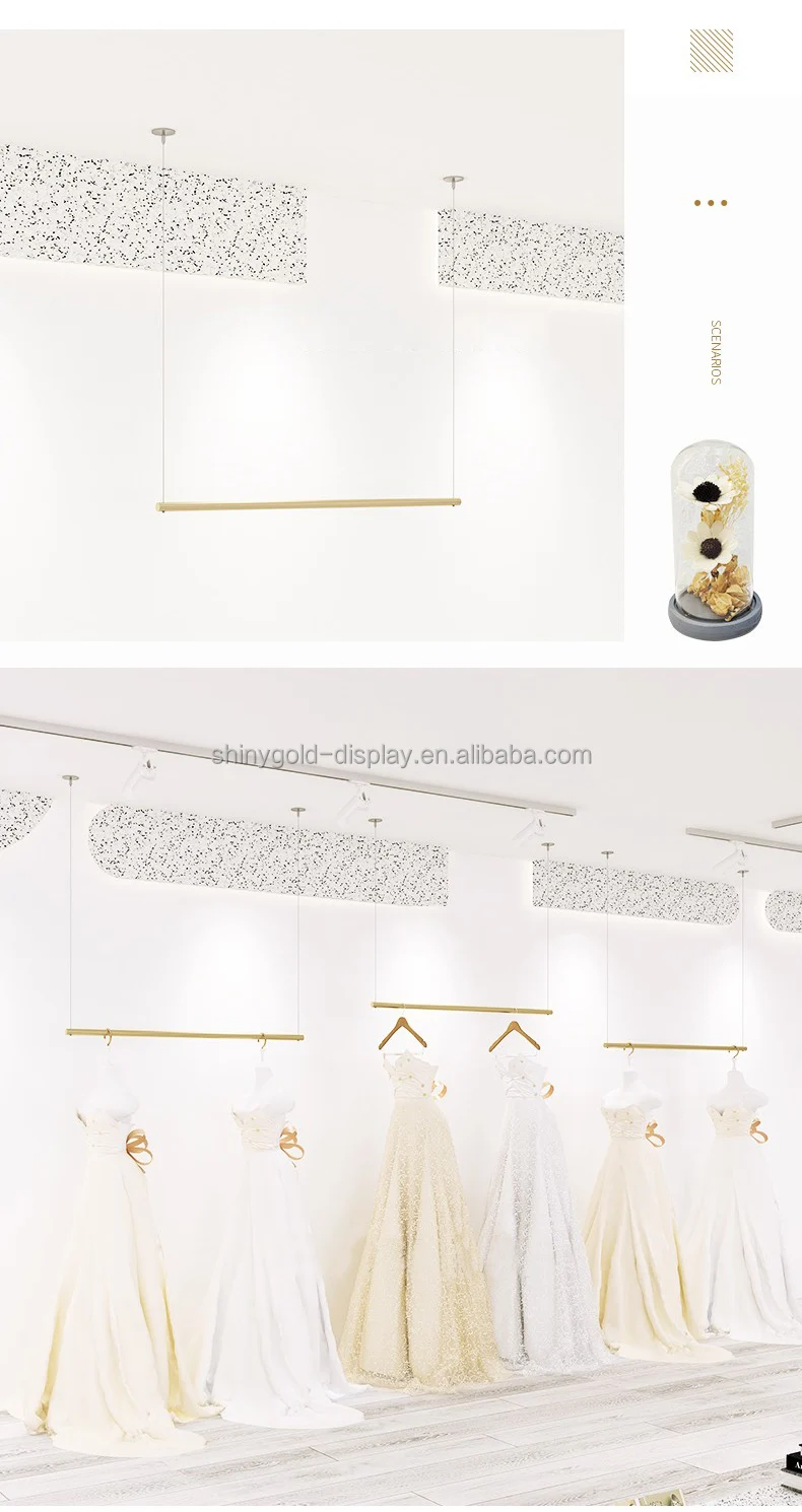 Gowns Rack Commercial Boutique Bridal Store Display Showcase Stainless Steel ...