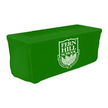 Custom Trade Show Sublimation Printed Logo Polyester Waterproof Fitted Stretch Spandex Table Cover Table Cloths
