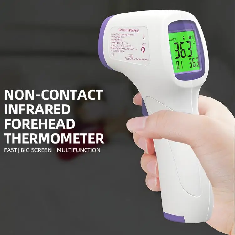 Forehead Thermometer LCD Display Digital Thermometer with Fever Alarm 3-Color Indicator Fast Accurate Results No-Touch Infrared