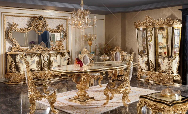 Rococo Design French Royal Luxury Wooden Carvings Glass Wine Cabinet ...