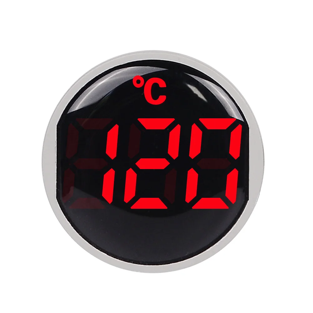 SINOTIMER ST16C Blue 22mm Round Mini LED Light Display Thermometer Digital Temperature Meter Indicator with 1M Sensor 