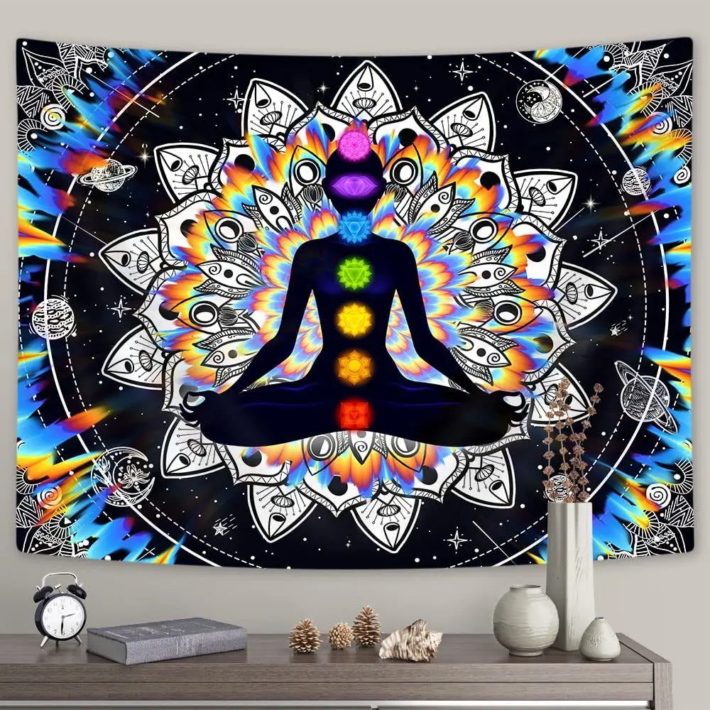 Indian Buddha Statue Meditation Multicolour Seven Chakra