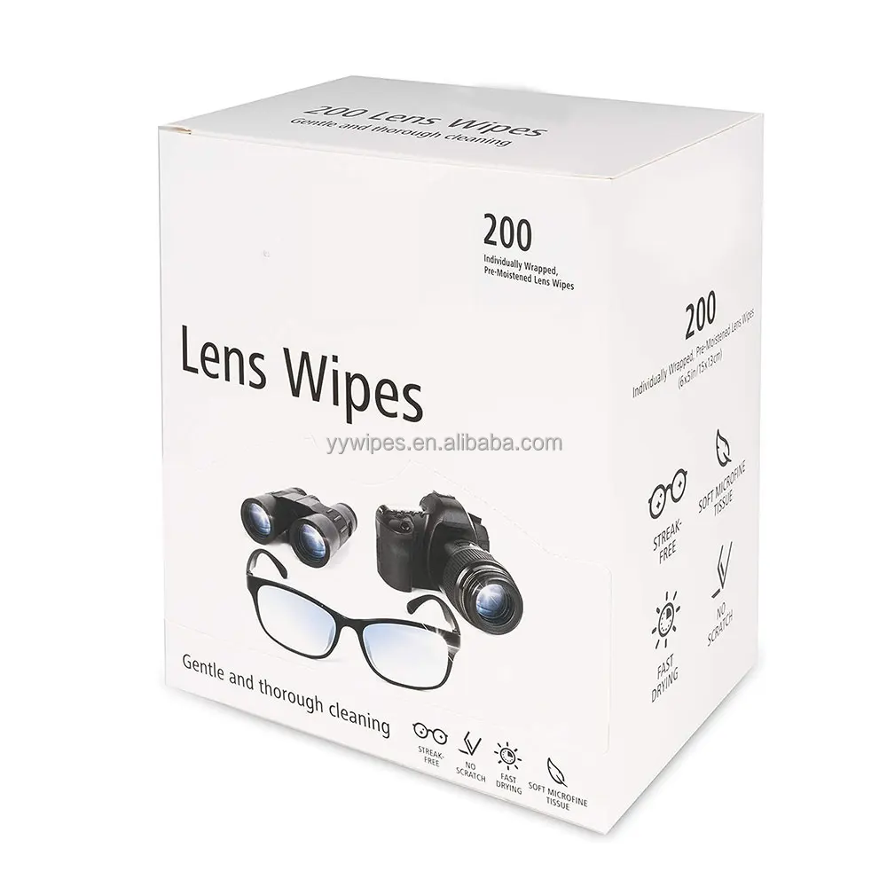 Wholesale Lens Cleaning Wipes 200 Count Eyeglass Cleaner Lens Wipes