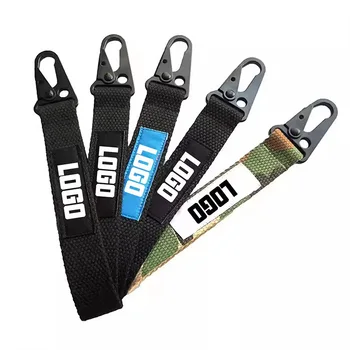 BSBH Custom Logo Polyester Lanyard Durable Wristlet Strap Heavy for Safety Buckle Eagle Keychain Phone Ring Short Lanyards