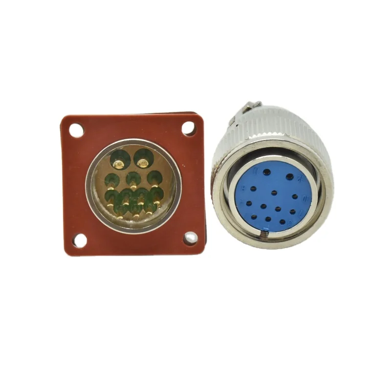 Series 12-Pin Vacuum Din Connector Waterproof Male Female Plug Socket with Glass Sealing for Power Applications