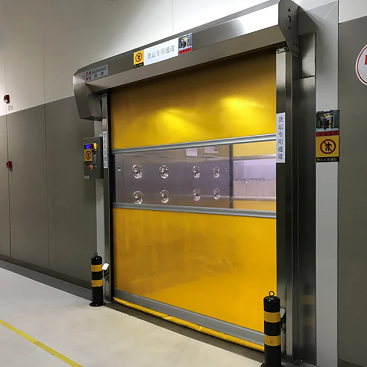 Industrial High Speed Roller Shutter Doors Stainless Steel Frame Pvc Fast Door