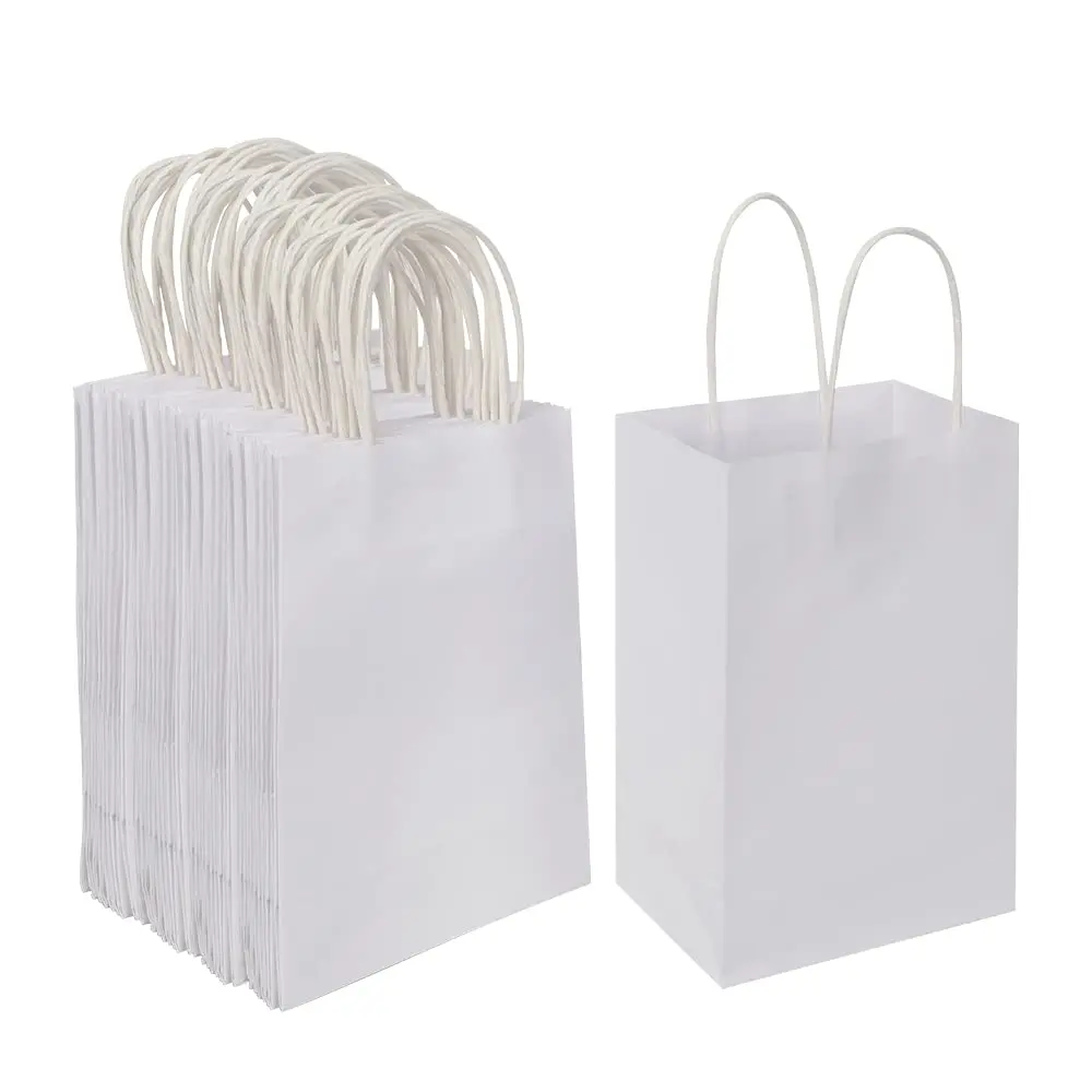 Factory Customized Print Logo Fast Food Packaging Grocery Retail Take Away Take Out Orange Kraft Paper Bag with Handles
