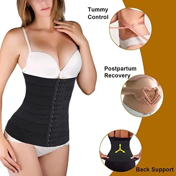 HKRXEC Hook-and-Eye Waist Trainer Corset in White