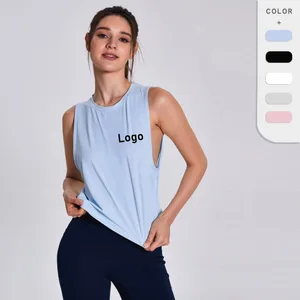 Custom Logo New Sports Vest Women's Summer Quick Drying Breathable Fitness Top Casual Training Running Sleeveless Yoga Tank Top