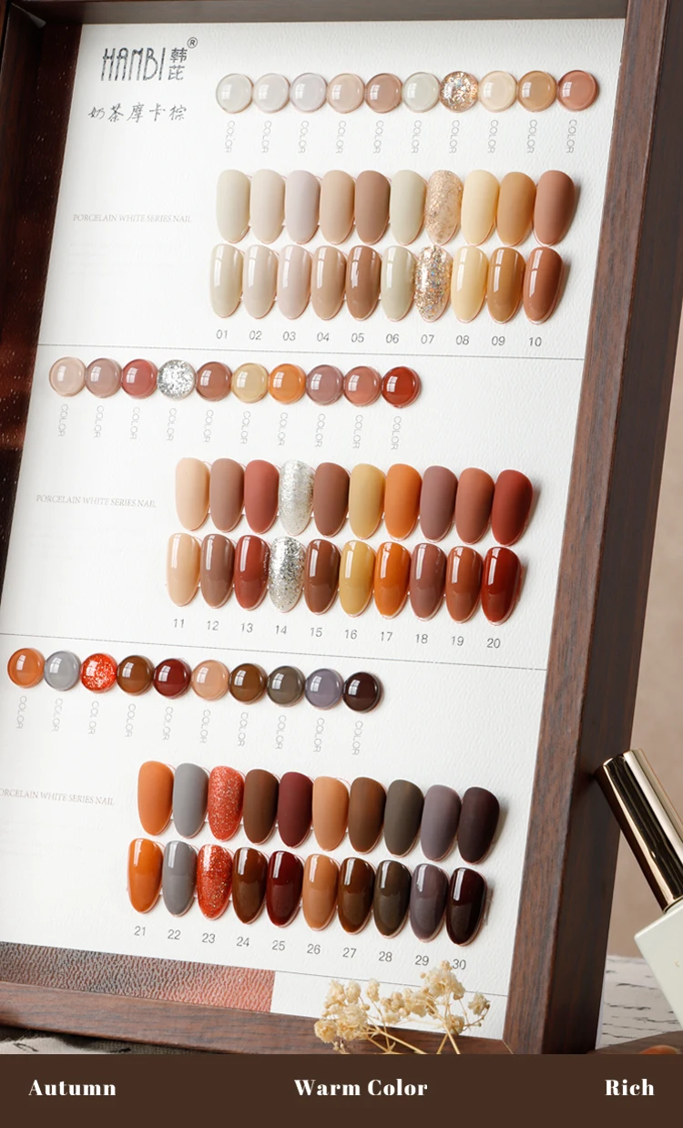 odm free custom brown gel nail polish set 30 colors gel nail polish kit-4