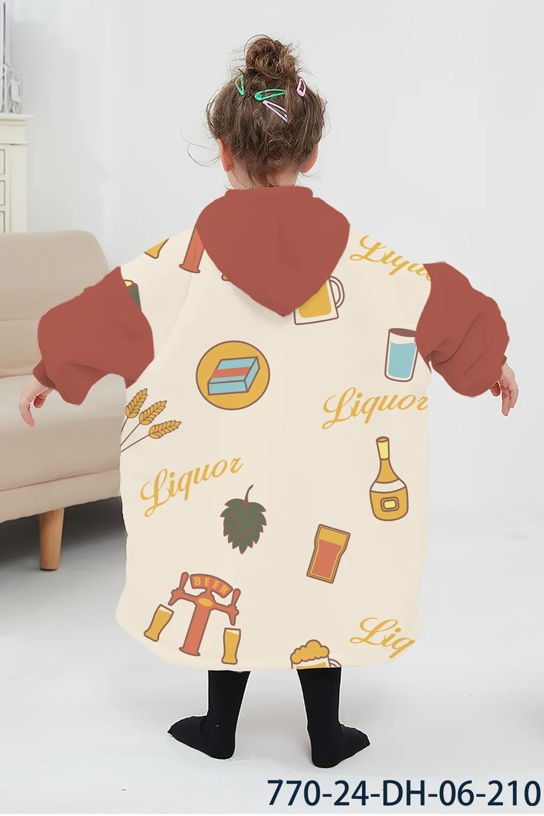 Factory Custom One Size Fits All Printed Christmas Oversized Wearable Giant Hoodie Blanket Sweatshirt Adult Hooded TV Blanket
